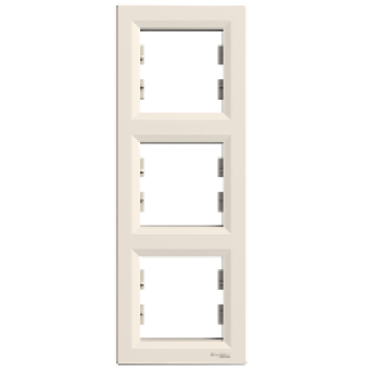 EPH5810323 - Asfora - vertical 3-gang frame - cream, Schneider Electric