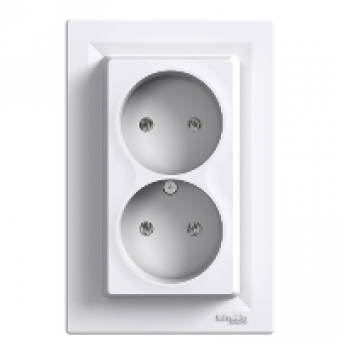 EPH9700121 - Asfora - double socket outlet without earth - 16A white, Schneider Electric EPH9700121 - Asfora - double socket outlet without earth - 16A white, Schneider Electric