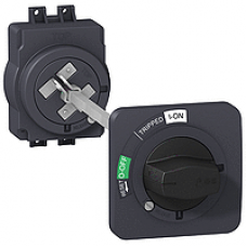 EZAROTE - Rotary handle - for EZC100 - black handle black front plate - extended mounting, Schneider Electric