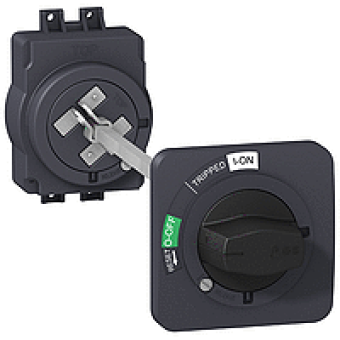 EZAROTE - Rotary handle - for EZC100 - black handle black front plate - extended mounting, Schneider Electric