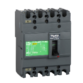 EZC100N4075 - circuit breaker Easypact EZC100N - TMD - 75 A - 4 poles 3d, Schneider Electric