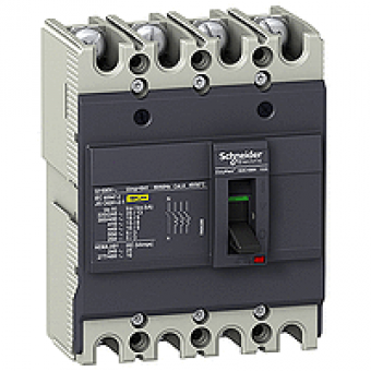 EZC100N4100 - circuit breaker Easypact EZC100N - TMD - 100 A - 4 poles 3d, Schneider Electric