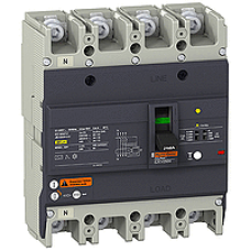 EZCV250H4160 - circuit breaker Easypact EZCV250H - TMD - 160 A - 4 poles 3d, Schneider Electric