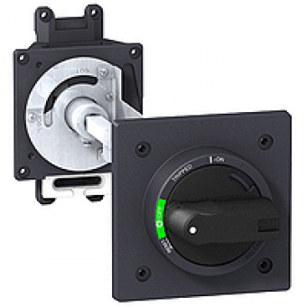 EZEROTE - Rotary handle - for EZC250 EZCV250 - black hdl black front plate - extended mtg, Schneider Electric
