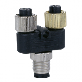 FTXCY1212 - Y-connector - 2 x M12 connectors to 1 x M12 connector - for FTB I/O splitter box, Schneider Electric