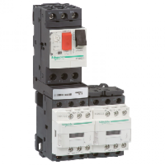 GV2DM205BD - DOL reversing combination starter - TeSys GV2-DM - 0.63...1 A - 24 V DC, Schneider Electric