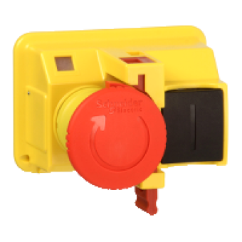 GV2K04 - TeSys GV2 - Emergency stop pushbutton - latching - turn to release - padlocking, Schneider Electric