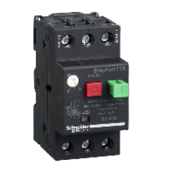 GZ1E10 - motor circuit breaker GZ1 - 3 poles 3d - 4..6.3A - thermomagnetic trip unit, Schneider Electric