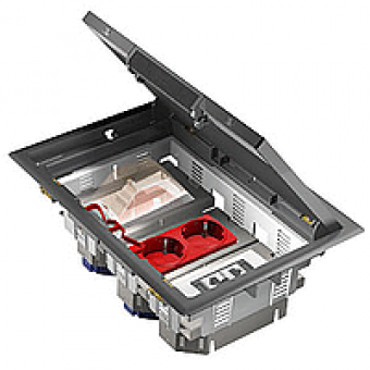 ISM50536 - OptiLine 45 - Unica floor outlet box - 6 modules, Schneider Electric