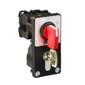 K1C003NZ2 - cam stepping switch - 1-pole - 60 ° - 12 A - front mounting - red handle, Schneider Electric