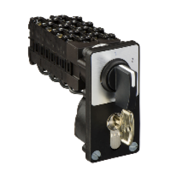 K1Q034NZ4 - cam stepping switch - 4-pole - 60 ° - 12 A - front mounting - black handle, Schneider Electric