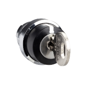 KAXZ1S141 - operating head with bezel Ø 28.5 mm metal - key Ronis 455, Schneider Electric
