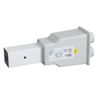 KBB40ABG44W - Canalis - feed unit for KBB - 40A - left mounting - white - metal, Schneider Electric