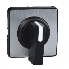 KBE1H - operating head 45 x 45 mm - metallic color - black handle - blank for engraving, Schneider Electric KBE1H - operating head 45 x 45 mm - metallic color - black handle - blank for engraving, Schneider Electric