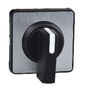 KBE1H - operating head 45 x 45 mm - metallic color - black handle - blank for engraving, Schneider Electric