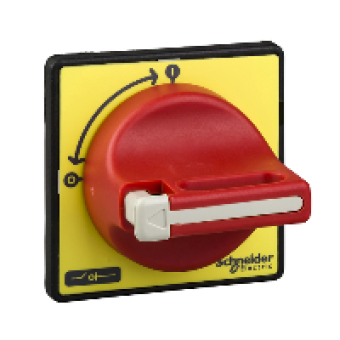 KCD1PZ - TeSys VARIO / Mini VARIO - front and red rotary handle - 1 to 3 padlocking, Schneider Electric
