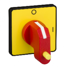 KCG3Y - operating head 45 x 45 mm - yellow color - padlockable red handle - O-I, Schneider Electric KCG3Y - operating head 45 x 45 mm - yellow color - padlockable red handle - O-I, Schneider Electric