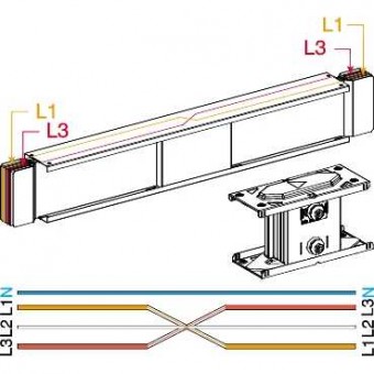 KTC1350TP410 - Canalis - Cu phase crossover lengh - 1350A - 3L+N+PE - 1 m, Schneider Electric