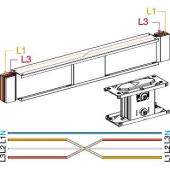 KTC2000TP410 - Canalis - Cu phase crossover lengh - 2000A - 3L+N+PE - 1 m, Schneider Electric