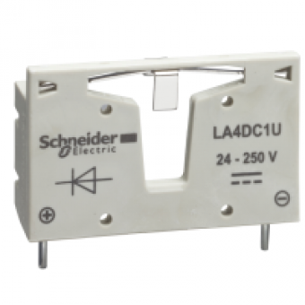 LA4DC1U - TeSys D - suppressor module - diodes - 12...250 V DC, Schneider Electric