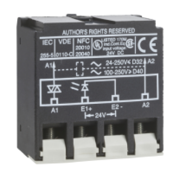 LA4DWB - TeSys D - interface amplifier module - solid state - 24 V DC / 250 V AC, Schneider Electric