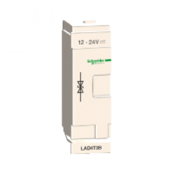 LAD4T3B - TeSys D - suppressor module - bidirectional peak limiting diode - 24 V AC/DC, Schneider Electric