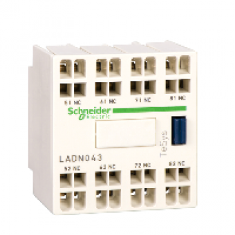 LADN403 - TeSys D - auxiliary contact block - 4 NO - spring terminals, Schneider Electric
