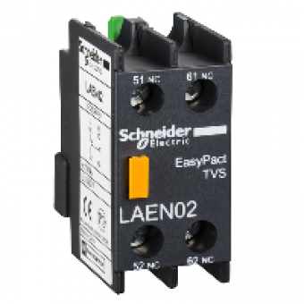 LAEN02 - EasyPact TVS - auxiliary contact block - 2 NC - screw-clamps terminals, Schneider Electric