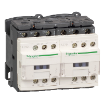 LC2D12BLV - TeSys D reversing contactor - 3P(3 NO) - AC-3 - <= 440 V 12 A - 24 V DC coil, Schneider Electric