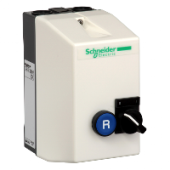 LE1D12V7A13 - TeSys LE - enclosed DOL starter - 12 A - 400 V AC coil - selector 2 pos + reset, Schneider Electric