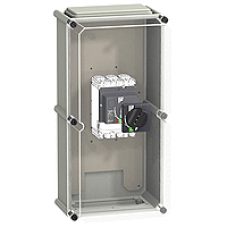 LV431574 - enclosure - plastic - IP55 - standard rotary handle - for Vigi NSX250, Schneider Electric