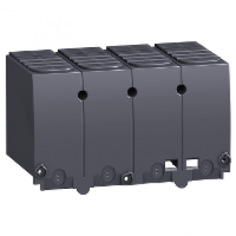 LV432594 - long terminal shield - 4 poles - pitch 45 mm - <= 630A, Schneider Electric