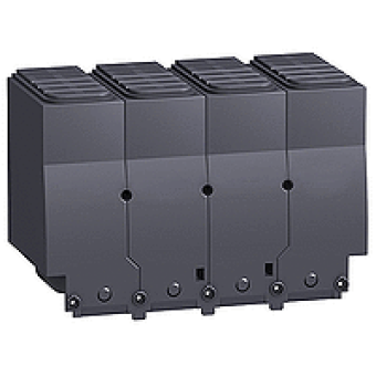 LV432596 - long terminal shield - 4 poles - pitch 52.5 mm - <= 630A, Schneider Electric