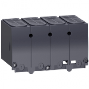 LV438327 - terminal shield - 4 poles - parallel output coupling - for NSX100..250 DC, Schneider Electric