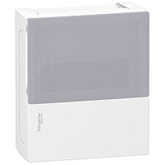 MIP11108T - mini Pragma surface enclosure - 1 x 8 modules - translucid door, Schneider Electric