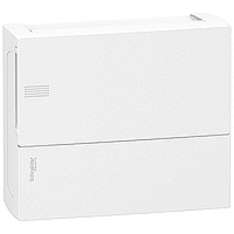 MIP11112 - mini Pragma surface enclosure - 1 x 12 modules - plain door, Schneider Electric