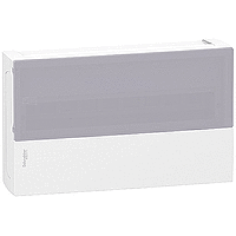 MIP11118T - mini Pragma surface enclosure - 1 x 18 modules - translucid door, Schneider Electric