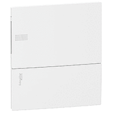 MIP21108 - mini Pragma recessed enclosure - 1 x 8 modules - plain door, Schneider Electric