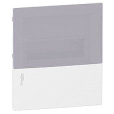 MIP21108T - mini Pragma recessed enclosure - 1 x 8 modules - translucid door, Schneider Electric
