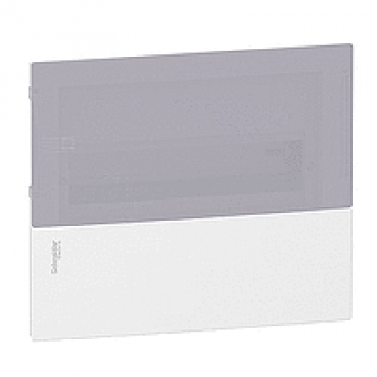 MIP21112T - mini Pragma recessed enclosure - 1 x 12 modules - translucid door, Schneider Electric