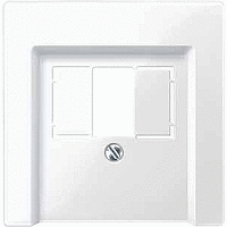 MTN296019 - Central plate with square opening polar white glossy System M, Schneider Electric