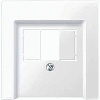 MTN296019 - Central plate with square opening polar white glossy System M, Schneider Electric