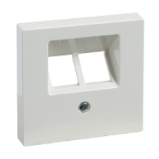 MTN296119 - Central plate for RJ45 insert 2-gang polar white glossy System M, Schneider Electric