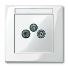 MTN296719 - Central plate for antenna sock.-out.s 2/3 holes polar white glossy System M, Schneider Electric