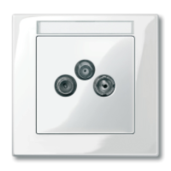 MTN296719 - Central plate for antenna sock.-out.s 2/3 holes polar white glossy System M, Schneider Electric