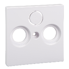 MTN296725 - Central plate for antenna sock.-out.s 2/3 holes active white glossy System M, Schneider Electric