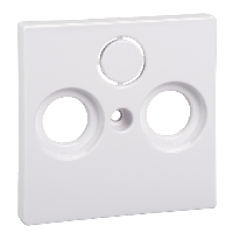 MTN296725 - Central plate for antenna sock.-out.s 2/3 holes active white glossy System M, Schneider Electric