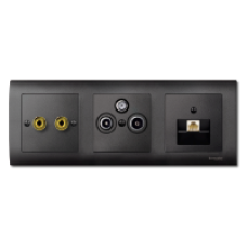 MTN297514 - Central plate for antenna socket-outlets 2/3 holes anthracite System M, Schneider Electric