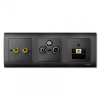 MTN297514 - Central plate for antenna socket-outlets 2/3 holes anthracite System M, Schneider Electric