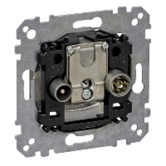 MTN299200 - Antenna single socket-outlet insert 2 outputs R/TV+SAT Line end socket-outlet, Schneider Electric